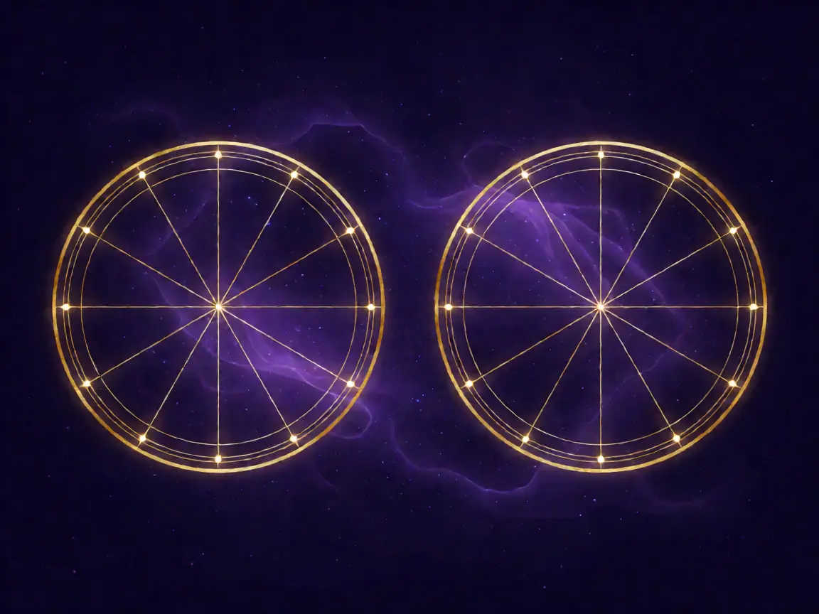 Astrology compatibility birth chart illustration