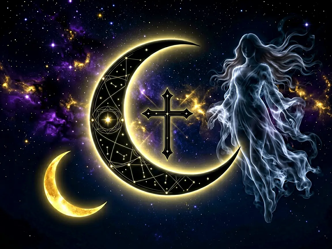 Black Moon Lilith glowing in deep space — the dark feminine archetype